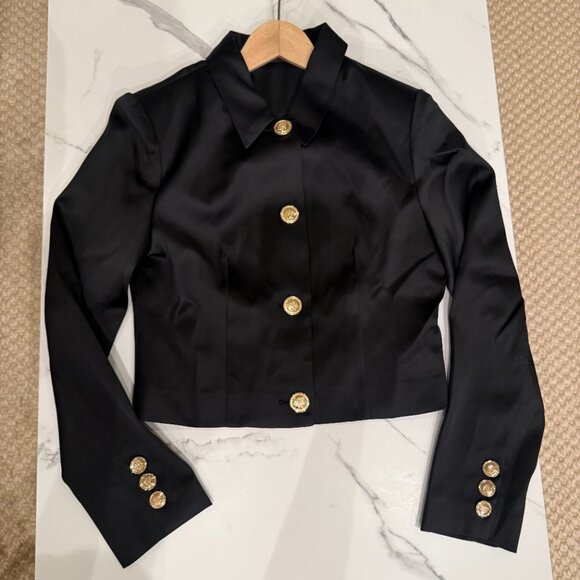 Commense Black Satin Set Bundle | Blazer S & Mini Skirt M | NWT - Picture 3 of 8